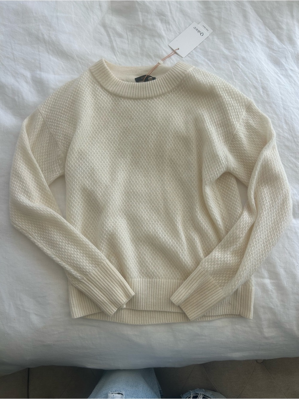 ** New with Tags - Quince Baby Alpaca Cream Textured Knit Sweater